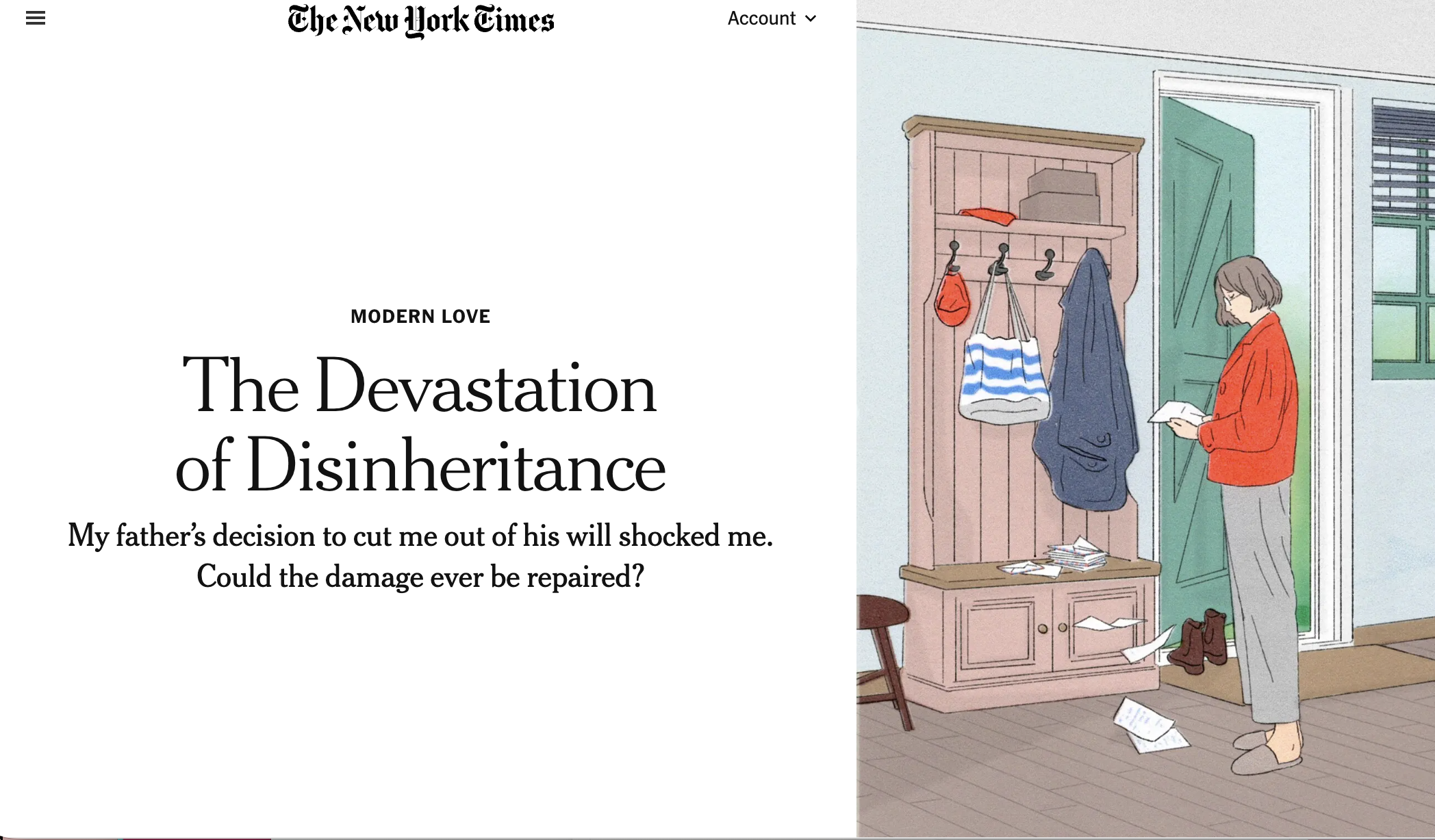 The Devastation of Disinheritance with The New York Times masthead